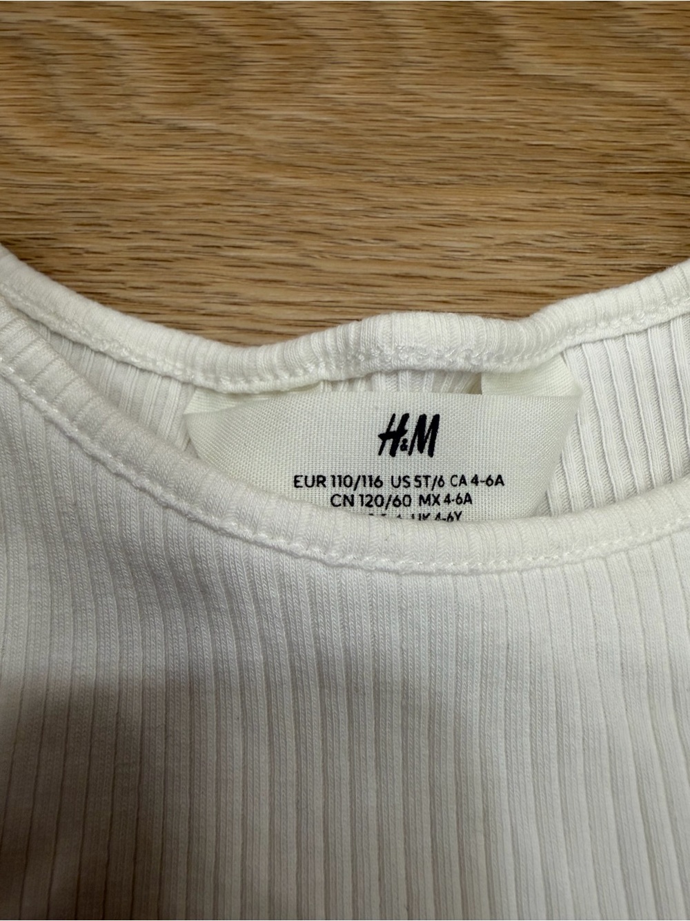 H&M White Ribbed Top with Sheer Ruffle Sleeves - Picture 2 of 2